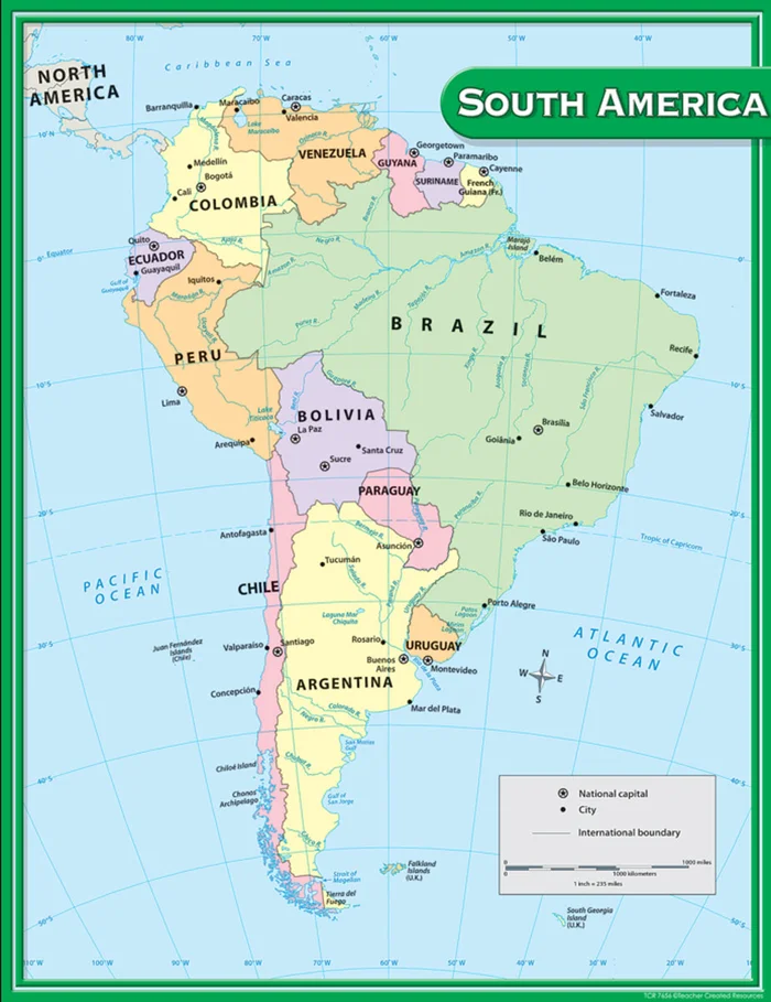 South America Map Chart