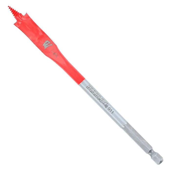 Speedemon Dsp2050-p2 Spade Drill Bit, 1/2 In Dia, 6 In Oal, 10 Mm Dia Shank, Hex Shank, 2/pk