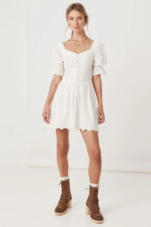 Spell Bo Mini Dress White