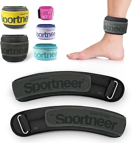 Sportneer Ankle Weights 0.5/1/2/3/5 LBS 1 Pair Wrist Leg Arm Weights for Women Men Kids Child with Adjustable Straps, Strength Weighted for Jogging Running Walking Fitness Gym Workout