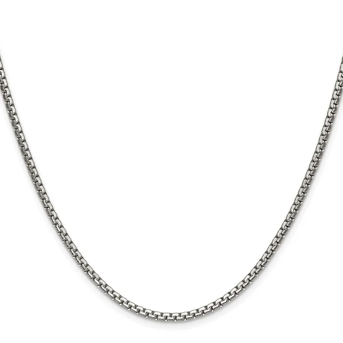 Stainless Steel Polished 2.5mm Box Chain Necklace