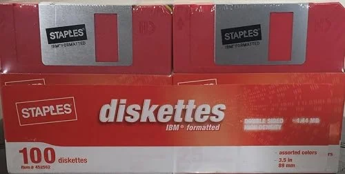 STAPLES 100 Pack Brand Floppy Disks (Diskettes)