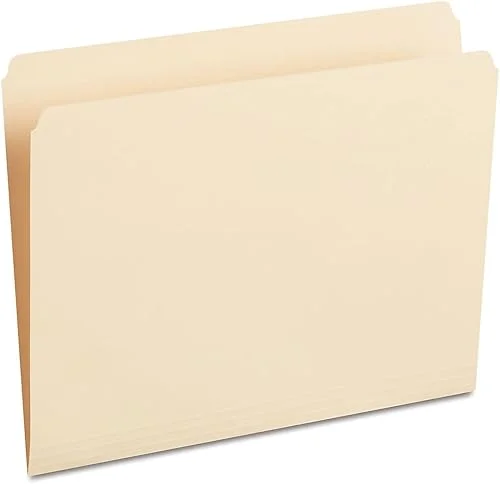 Staples 393125 100% Recycled Manila File Folder Letter Straight Tab 100/Box