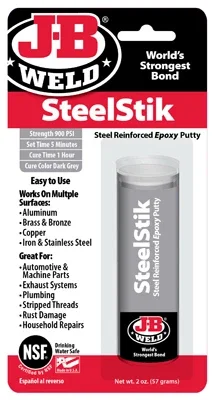 Steelstik Steel-reinforced Epoxy Putty Adhesive/sealant, 2-oz.