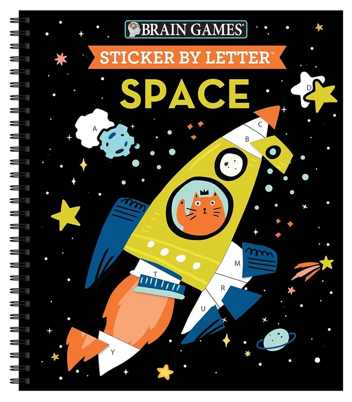 Sticker by Letter – Space (Brain Games) 52 pages