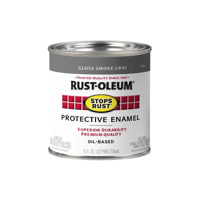 Stops Rust 0.5 Pint Gloss Finish Smoke Gray Enamel Paint