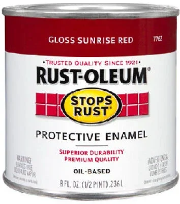 Stops Rust Gloss Sunrise Red Oil-based Paint, 1/2-pint