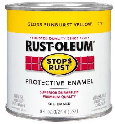 Stops Rust Sunburst Yellow Oil-based Paint, 1/2-pint