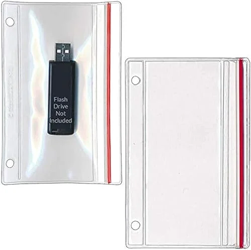StoreSMART – Flash Drive Zipper Case for 3-Ring Binders – Vinyl Plastic Binder Pockets – R1831 5 Pack