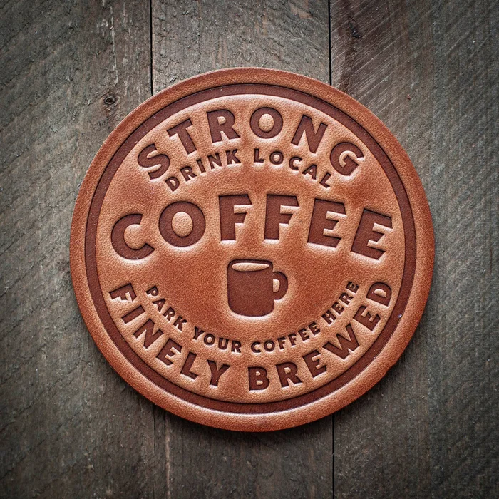 Strong Coffee – Leather Coaster