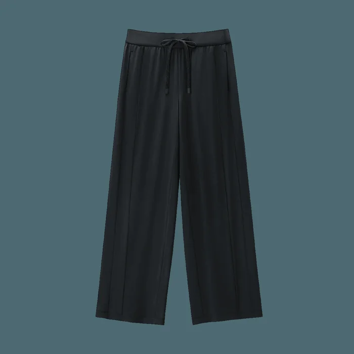 Sun Protective Loose Pants Wide Leg Pants UPF50+, Black, 155/64A S