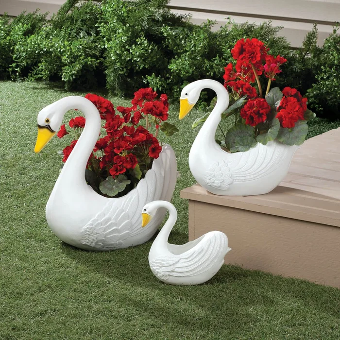 Swan Planters Set of 3