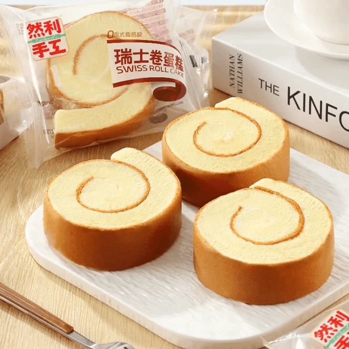 Swiss Roll Cake With Creamy Filling,3 oz [0 Trans Fat] *5【5 Packs】[Product Expiry Date Format: Month/Day/Year]