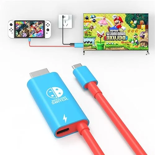 Switch Portable Dock，USB-C to HDMI TV Adapter for Switch/Switch OLED(Blue)