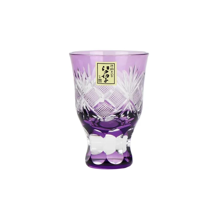 Tajima glass Handmade Sake Glass Collection Nanakomon (Purple 2.7fl-oz) Made in Japan