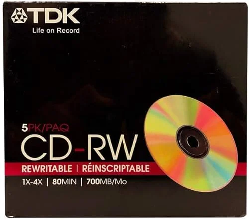 TDK CDRW80 Recordable and ReWriteable CD