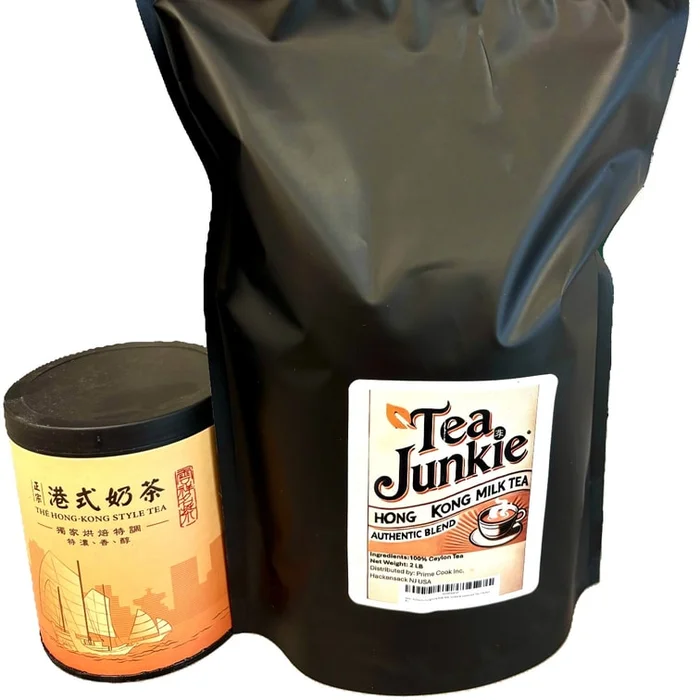 Tea Junkie Authentic Hong Kong Style Milk Tea Blend (Loose Leaf Tea in bulk) 2 lbs NEW PACKAGING with ZIPPER BAG