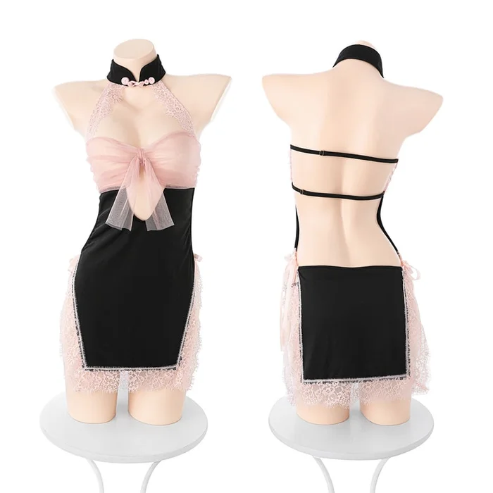 Tender and sweet ancient style transparent chest bare back skirt sexy lingerie1 piece