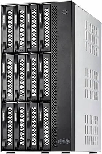 TERRAMASTER T12-500 Pro NAS Storage – 12Bay Core i7 1255U 10-Cores 12-Threads CPU, 16GB DDR5 RAM, Dual 10GbE Ports, Network Attached Storage Peak Performance for Business (Diskless)