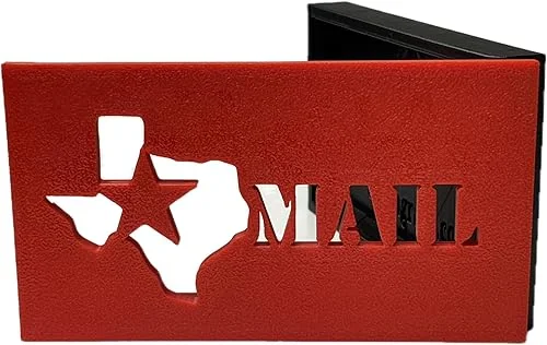 Texas Star Red Mailbox Solution – 4.02′ x 2.27′ x 0.59′ Replacement Flag Kit, Universal Front Mount Design, Easy Install