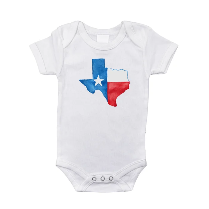 Texas Watercolor Baby Onesie by Little Hometown