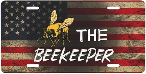 The Beekeeper Bee Keeping and Apiaries Personalized Aluminum Front License Plate Customize Your Vehicle's Look 6′ x 12′