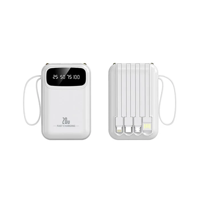 The New Model Comes With A Four Wire Ultra Large Capacity Portable Power Bank With Lighting White 10000mAh