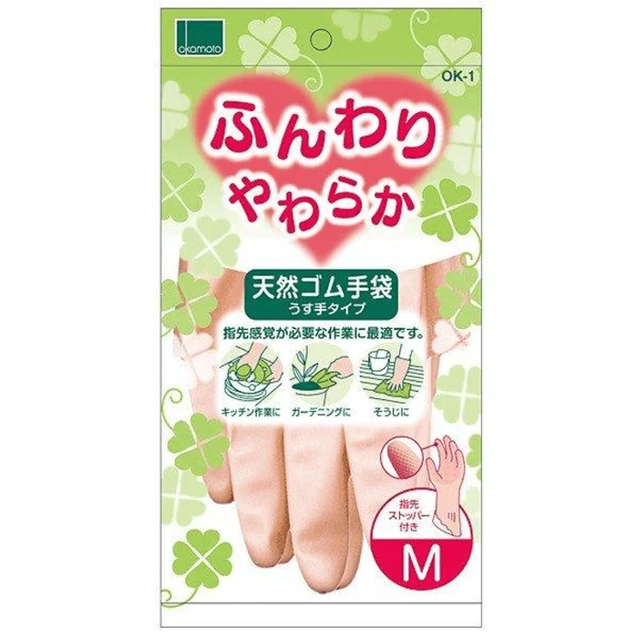 The product name: Fuwafuwa Yawaraka Ten'nen Gomu Tebukuro Pink M Size Content and unit: Soft natural rubber gloves [pair]
