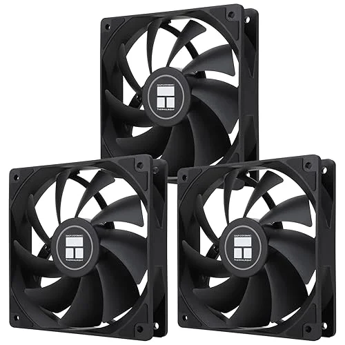 Thermalright TL-C12C X3 CPU Fan 120mm Case Cooler Fan, 4pin PWM Silent Computer Fan with S-FDB Bearing Included, up to 1550RPM Cooling （3 Quantities）