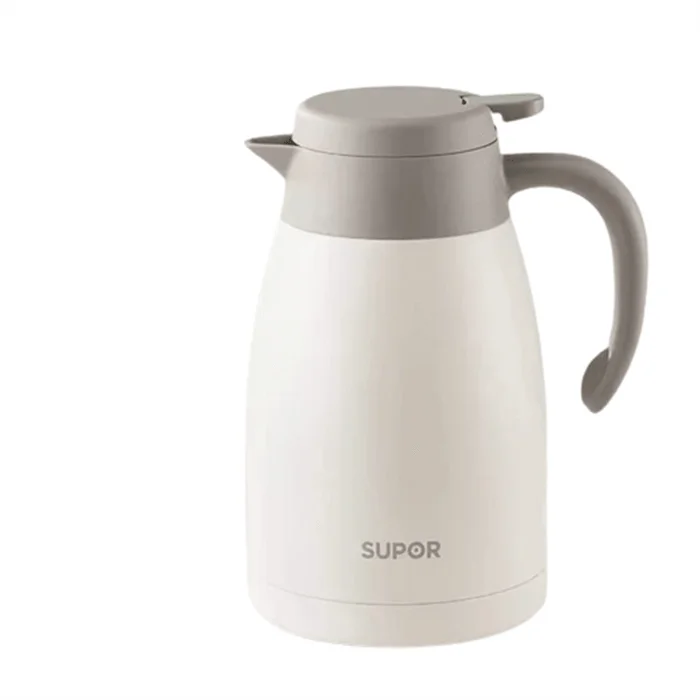 Thermos Home Wedding Large Capacity Insulated Kettle 304 Stainless Steel 1.5L Oatmeal White