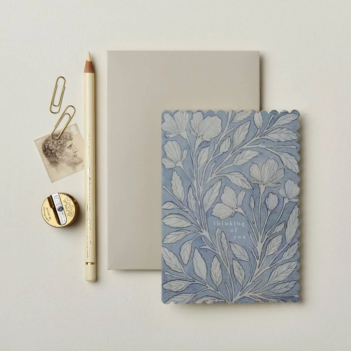 Thinking of You – Blue botanical card
