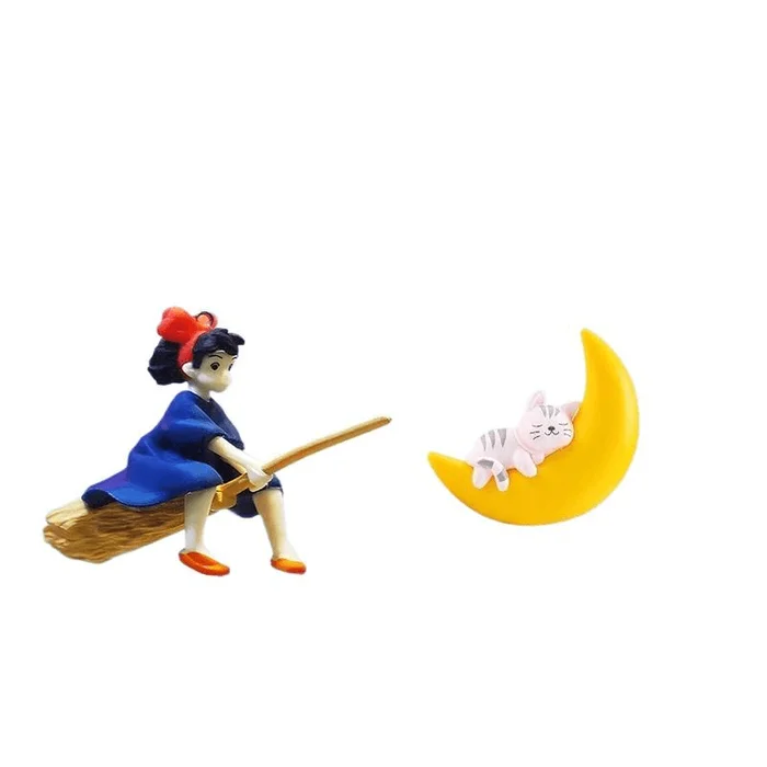 Tiffany Moon Cat Little Fairy Fish Tank Landscape Creative Floating Little Witch decoration *1 piece