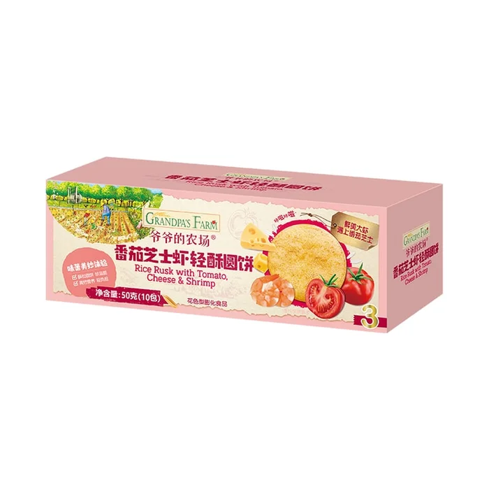 Tomato Cheese Shrimp Light Crispy Round Cake 50g