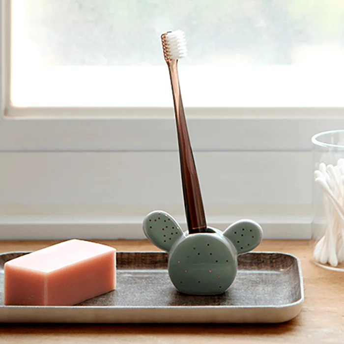 Toothbrush Holder Cactus Mint & Cactus Green 7.5×6.3×4cm