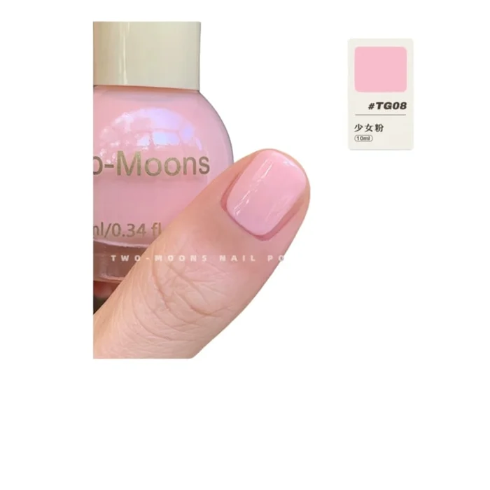 Tow moons No-Bake Non-Tear Oily Nail Polish Quick Dry Long Lasting Girly Powder 10ml*1