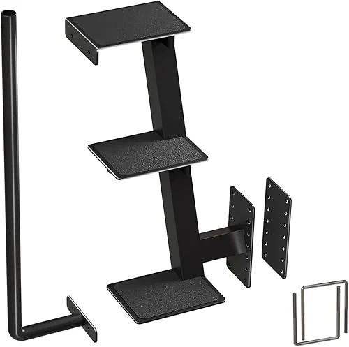 Trailer Step with Handle，Three-Step Universal Boat Trailer Step，Suitable for Various Types of Boat Trailer Frames, Black Heavy-Duty Trailer Step