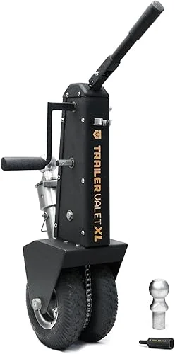 Trailer Valet TVXLBOTH -Trailer Dolly with 2 Inch Ball and 2-5/16 Inch Ball – 10,000 lbs MAX Towing Capacity – 1,000 lbs MAX Tongue Weight – with Trailer Jack Drill Adapter