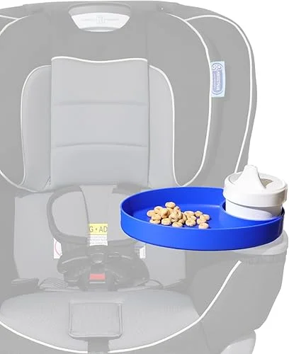 Travel Tray Extend Your Current Cup Holder to Hold Your Cup Plus a Tray for Kids Car Seat Allowing Snacks, Toys and Accessories at Your Childs Side. Royal Blue, Oval – USA Made