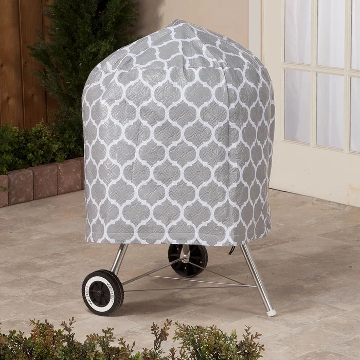 Trellis Pattern Quilted Kettle Style Grill Cover, 23″H x 27″