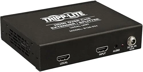 Tripp Lite 4-Port HDMI over Cat5 / Cat6 Extender Splitter, Transmitter for Video and Audio, 1920×1200 1080p at 60Hz (B126-004),Black