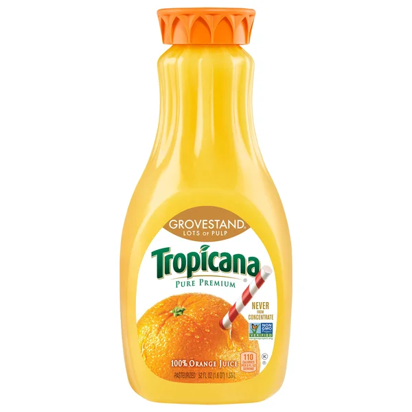 Tropicana 100% Orange Juice, Lots of Pulp, Grovestand