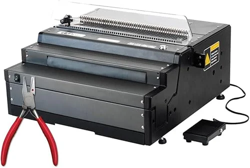 TruBind Heavy Duty Coil Binding Machine with Electric Punch & Coil Inserter and Foot Pedal | 25 Sheet Punch Capacity | Bind up to 500 Sheets | 46 Fully Disengageable Dies | 4:1 Pitch | 1-Year Warranty