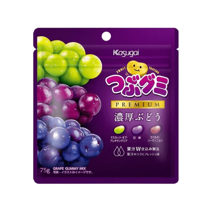 Tsubu Gummy PREMIUM Rich Grape Flavor 75g