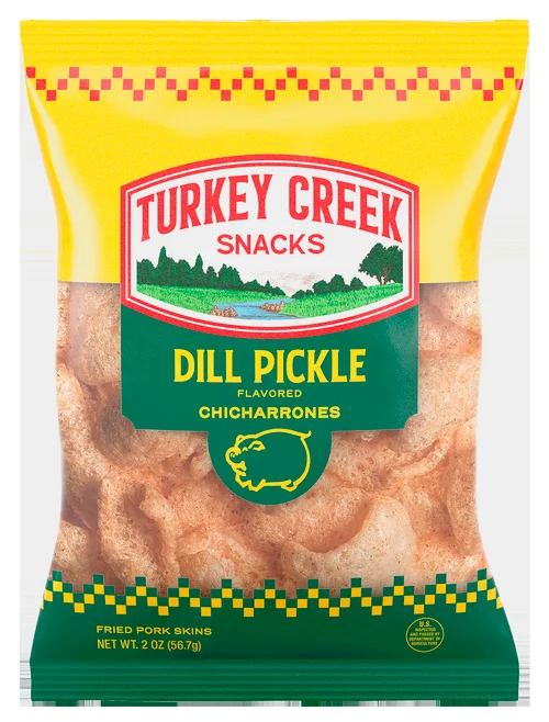 Turkey Creek Pork Rinds Dill Flavor 2 oz (12-Bags)