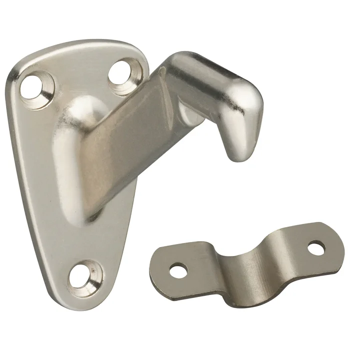 Two Piece Satin Nickel Handrail Bracket Set