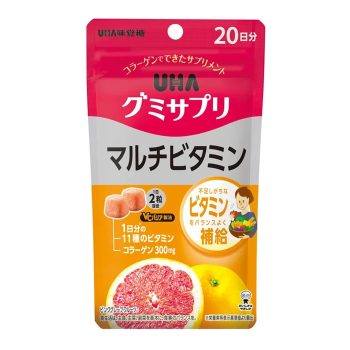 UHA Taste Candy Grapefruit Flavored Multivitamin Supplement Gummies 20 days supply 460 capsules/bag