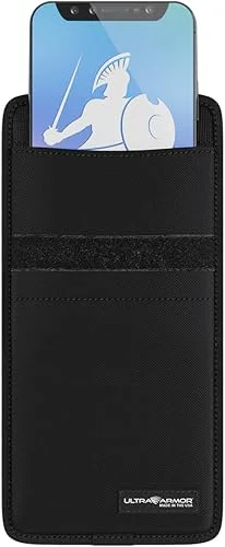 Ultra Armor Faraday Bags for Phones – Military-Grade RFID Blocking Bag for Wireless Signal Blocking, Data & Privacy Security – Anti-Theft & Anti-Spying Faraday Bag for Phone to Stop Hacking & Tracing