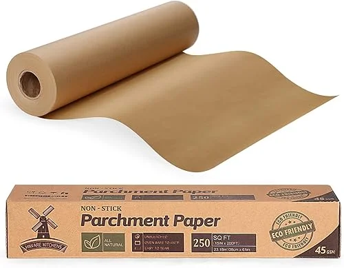 Unbleached 15 x 200 ft Parchment Baking Paper Roll – 250 Sq.Ft for Baking, Cooking, Grilling, Air Fryer and Steaming