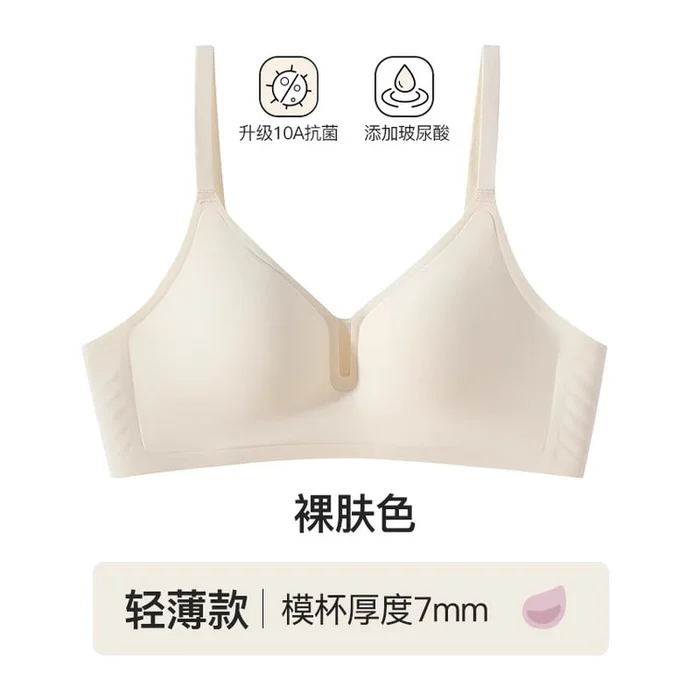 Underwear female summer thin breathable non-marking bra upgraded light models naked skin S size 1 pcs.