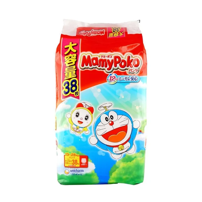 UNICHARM MAMYPOKO Doraemon Unisex Baby Pull-up Pants XXL Size 13-28kg 38 Pieces